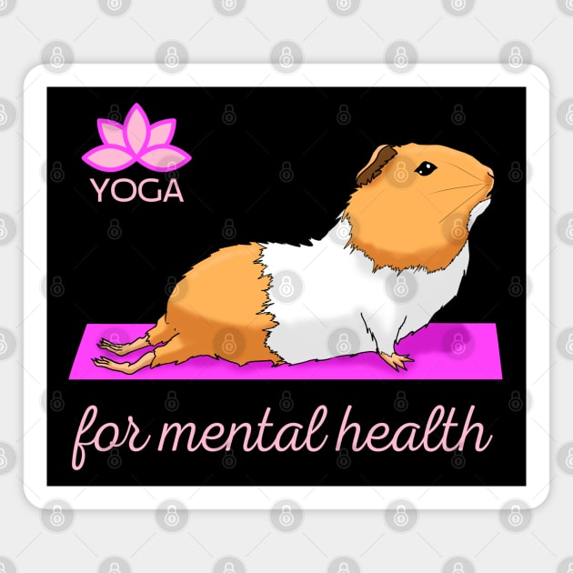 Yoga for Mental Health Awareness Guinea Pig Yoga Pose Magnet by JettDes